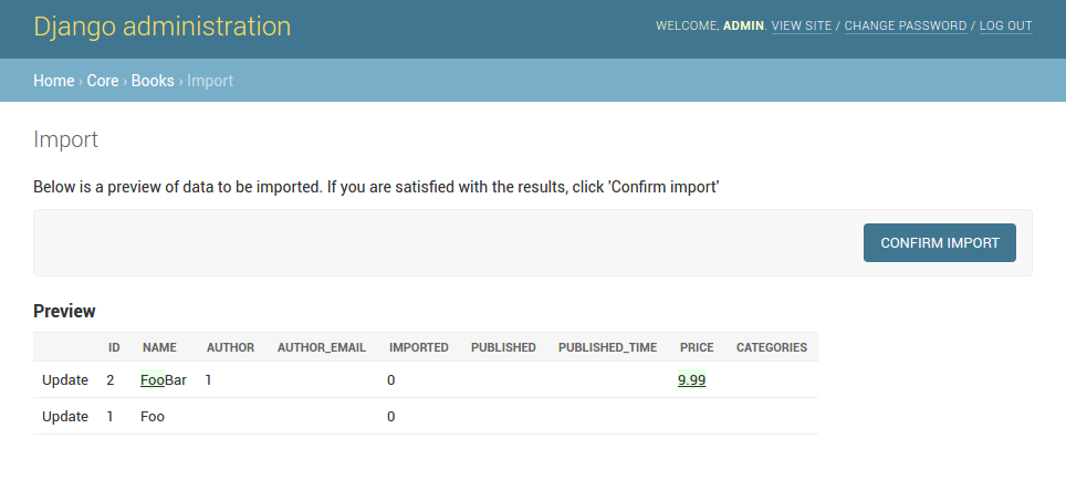 “确认导入”视图的屏幕截图