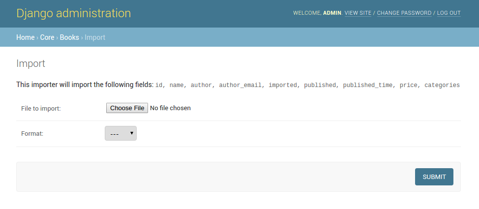 “导入”视图的屏幕截图
