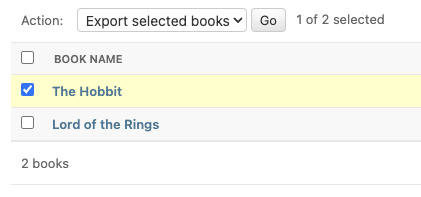 选择要导出的项目